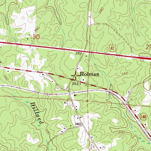 Topographic Map of Holman, AL