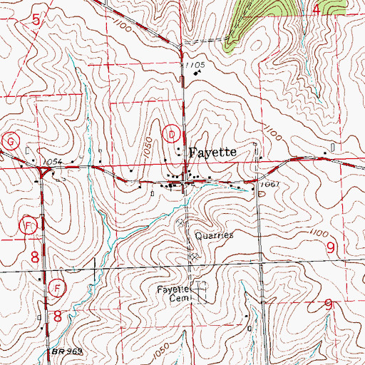 Topographic Map of Fayette, WI