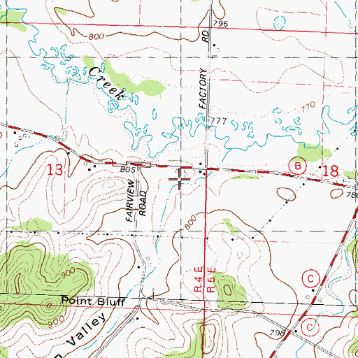 Topographic Map of Federman Valley, WI