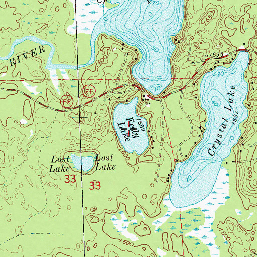 Topographic Map of Feely Lake, WI
