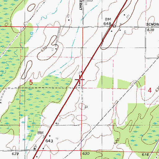 Topographic Map of Feifarek School (historical), WI