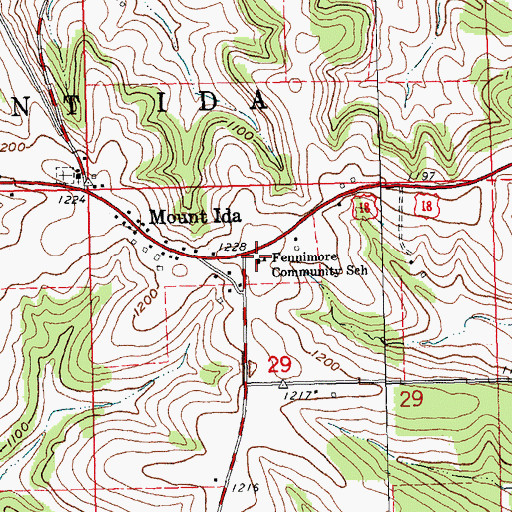 Topographic Map of Fennimore Community School, WI