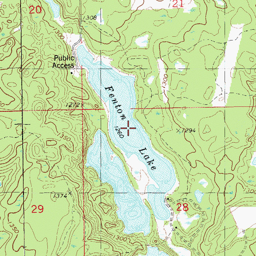 Topographic Map of Fenton Lake, WI