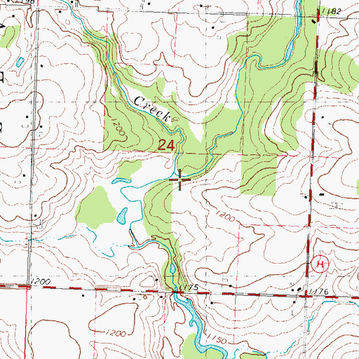 Topographic Map of Fenwood Creek, WI