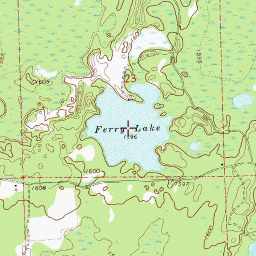 Topographic Map of Ferry Lake, WI