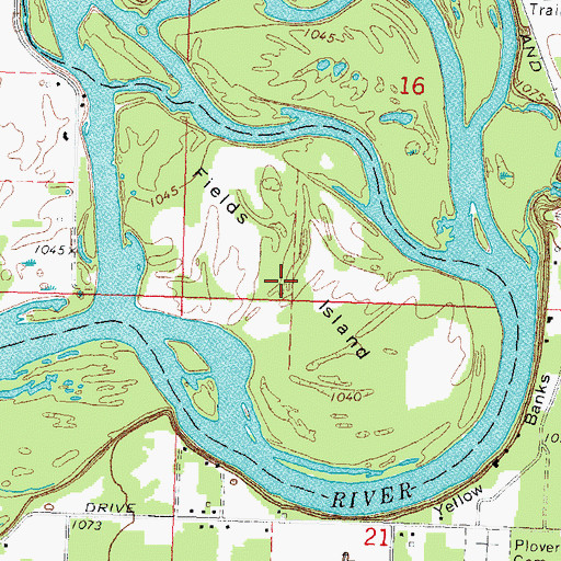 Topographic Map of Fields Island, WI