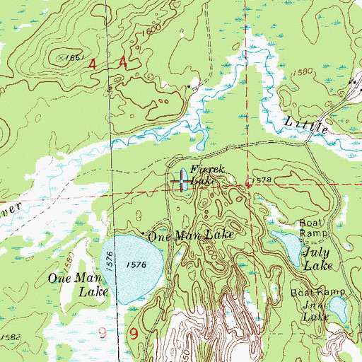 Topographic Map of Fierek Lake, WI