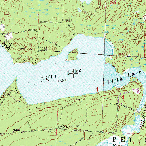 Topographic Map of Fifth Lake, WI
