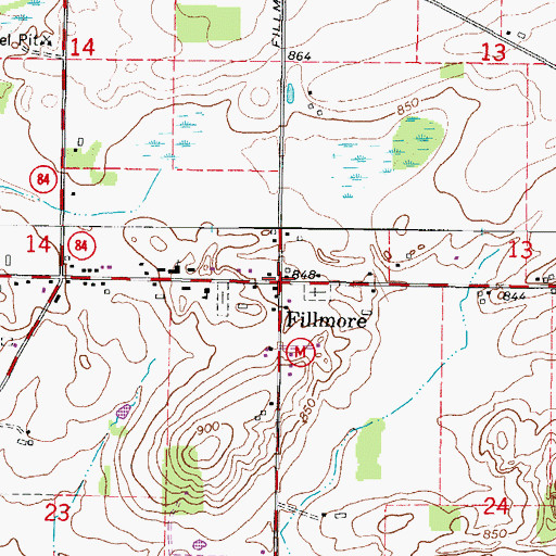 Topographic Map of Fillmore, WI