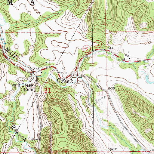Topographic Map of Fimian Creek, WI