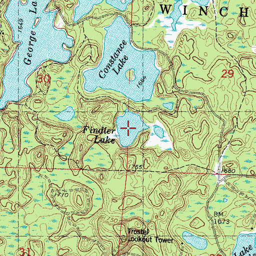 Topographic Map of Findler Lake, WI