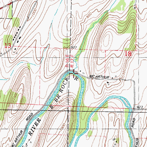 Topographic Map of Fink Creek, WI