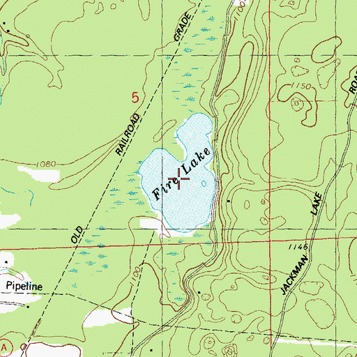 Topographic Map of Fire Lake, WI