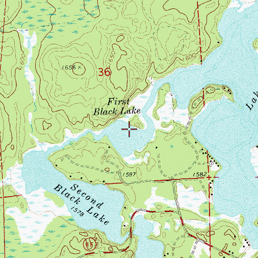 Topographic Map of First Black Lake, WI
