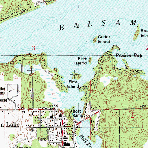 Topographic Map of First Island, WI
