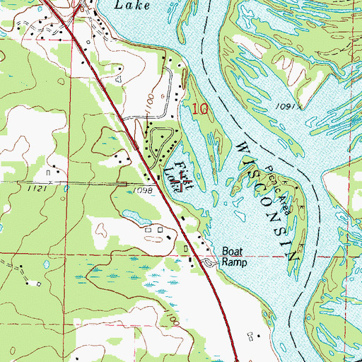 Topographic Map of First Lake, WI