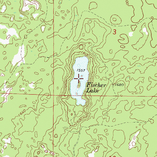 Topographic Map of Fischer Lake, WI