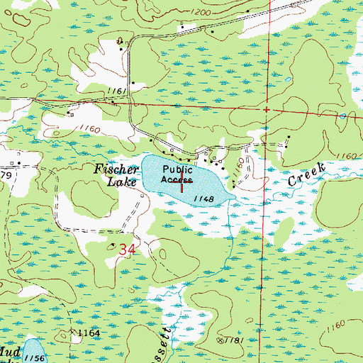 Topographic Map of Fischer Lake, WI