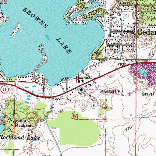 Topographic Map of Fischer Park, WI