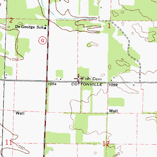 Topographic Map of Fish Cemetery, WI