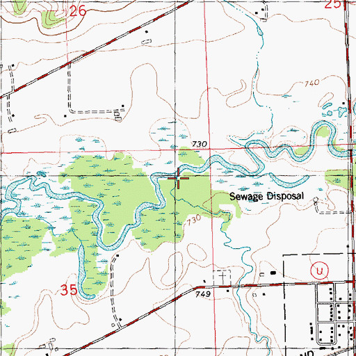 Topographic Map of Fish Creek, WI