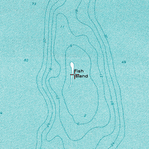 Topographic Map of Fish Island, WI