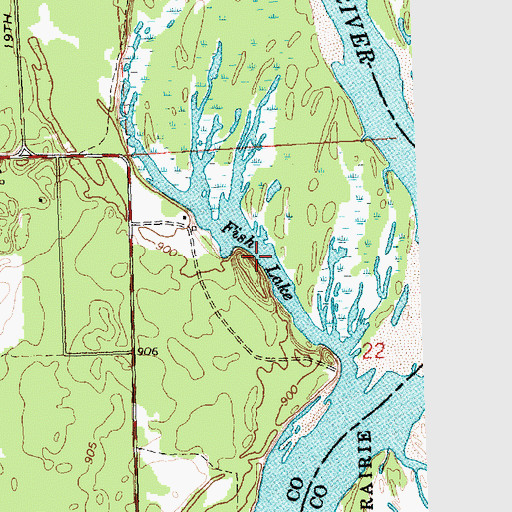 Topographic Map of Fish Lake, WI
