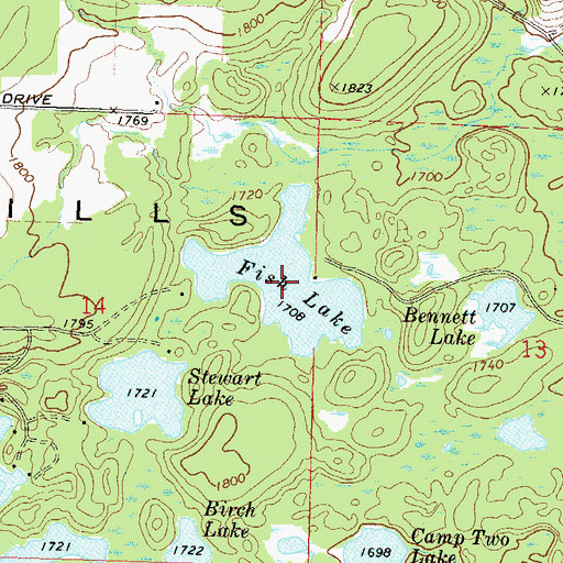 Topographic Map of Fish Lake, WI