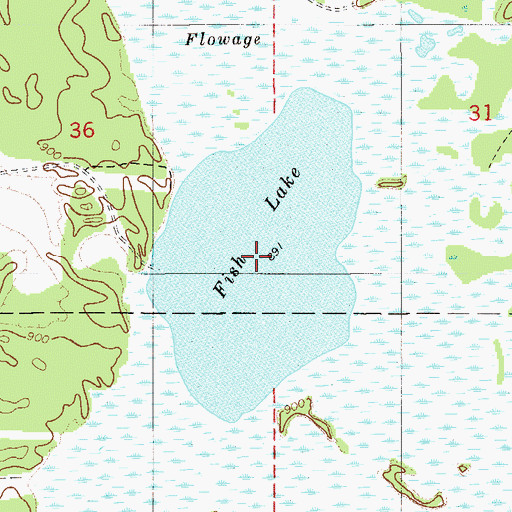 Topographic Map of Fish Lake, WI