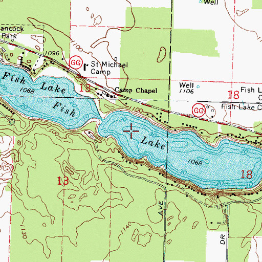 Topographic Map of Fish Lake, WI