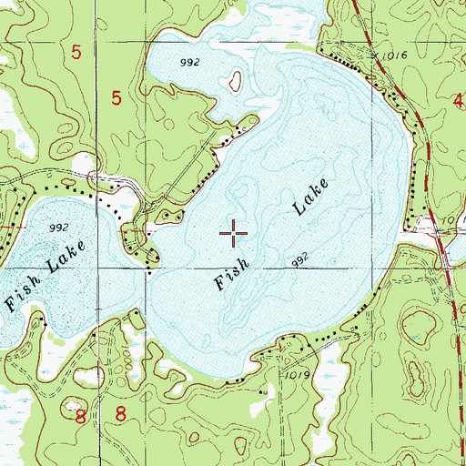 Topographic Map of Fish Lake, WI