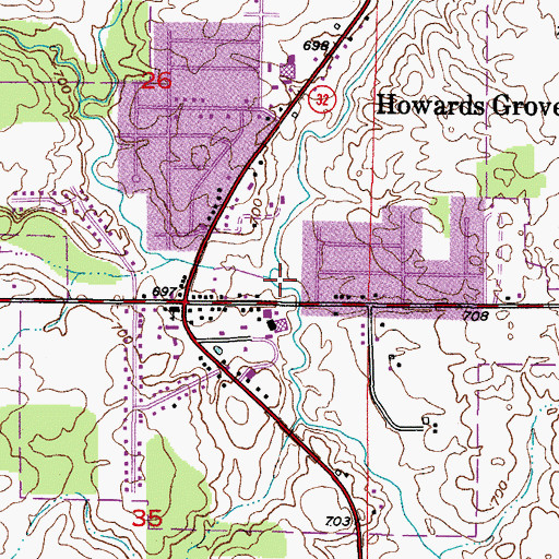 Topographic Map of Fisher Creek, WI