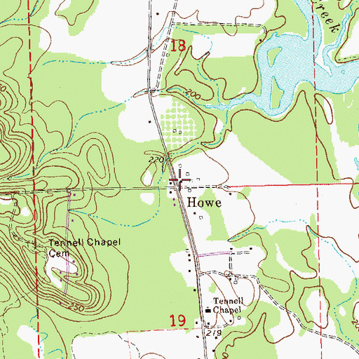 Topographic Map of Howe, AL