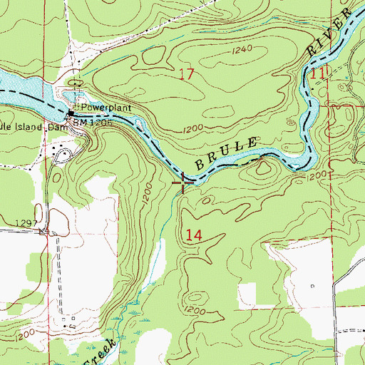 Topographic Map of Fisher Creek, WI