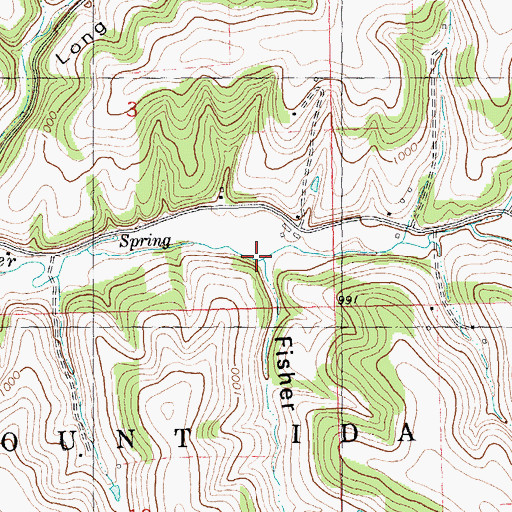 Topographic Map of Fisher Hollow, WI