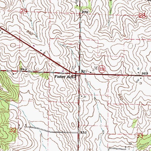 Topographic Map of Fisher School, WI