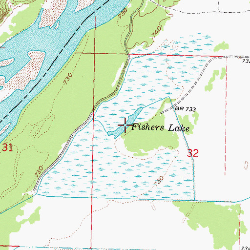 Topographic Map of Fishers Lake, WI