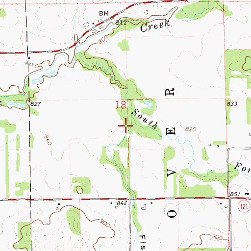 Topographic Map of Fisken Valley, WI