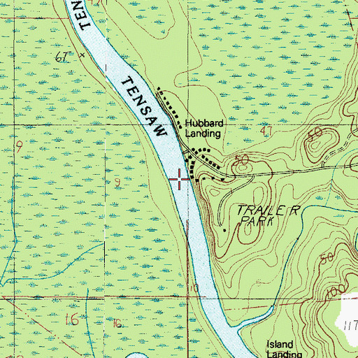 Topographic Map of Hubbard Landing, AL