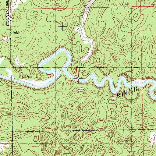 Topographic Map of Fivemile Creek, WI