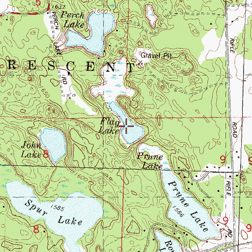 Topographic Map of Flag Lake, WI