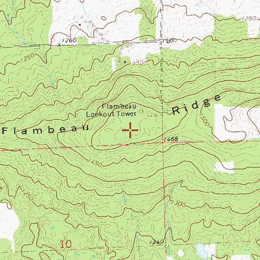 Topographic Map of Flambeau Ridge, WI