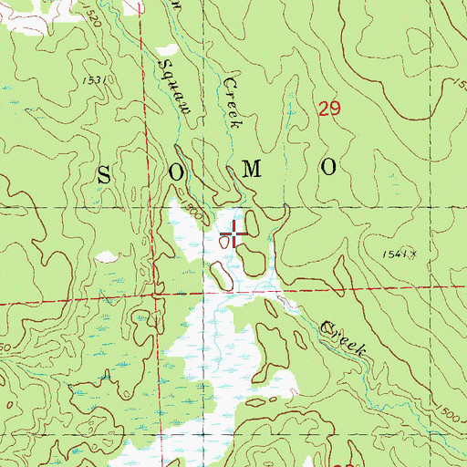 Topographic Map of Flanigan Creek, WI