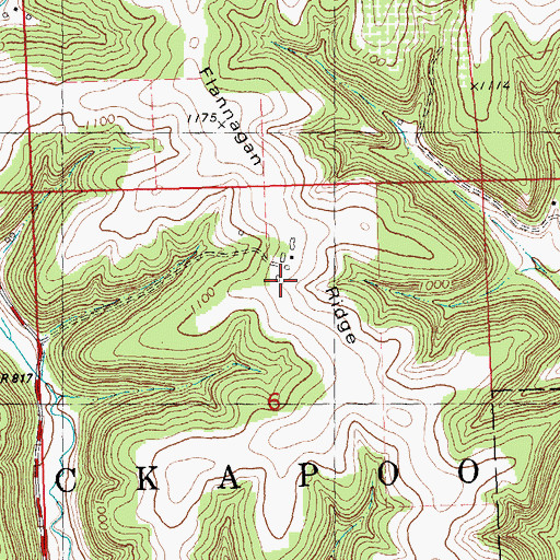 Topographic Map of Flannagan Ridge, WI