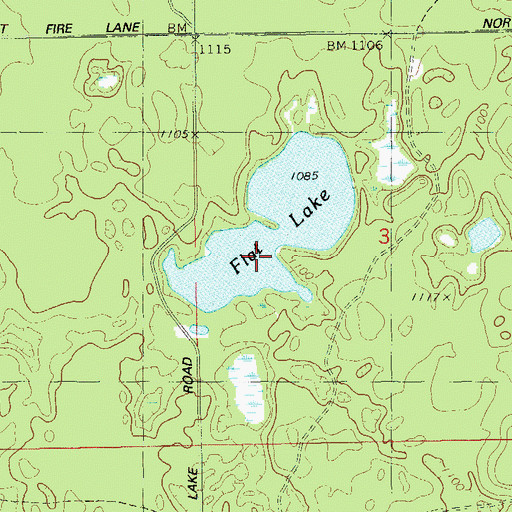 Topographic Map of Flat Lake, WI