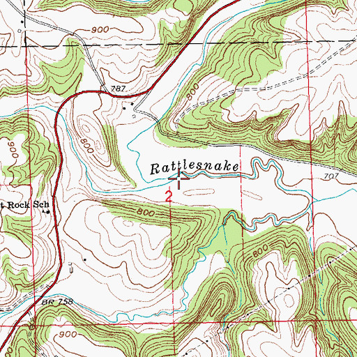 Topographic Map of Flat Rock Creek, WI
