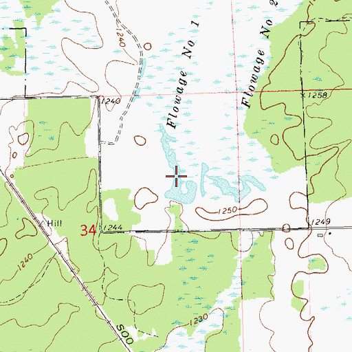 Topographic Map of Flowage Number One, WI