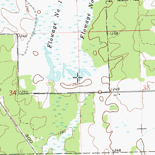 Topographic Map of Flowage Number Two, WI