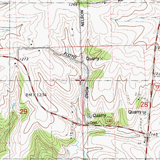 Topographic Map of Floyd School, WI