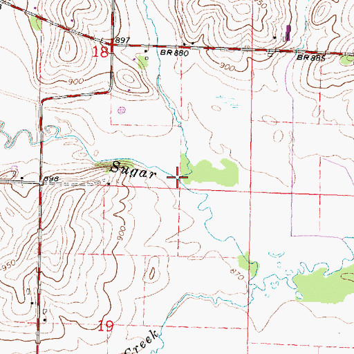 Topographic Map of Flynn Creek, WI